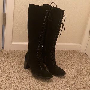 Born Black Lace Up Sussex Black Suede Boots